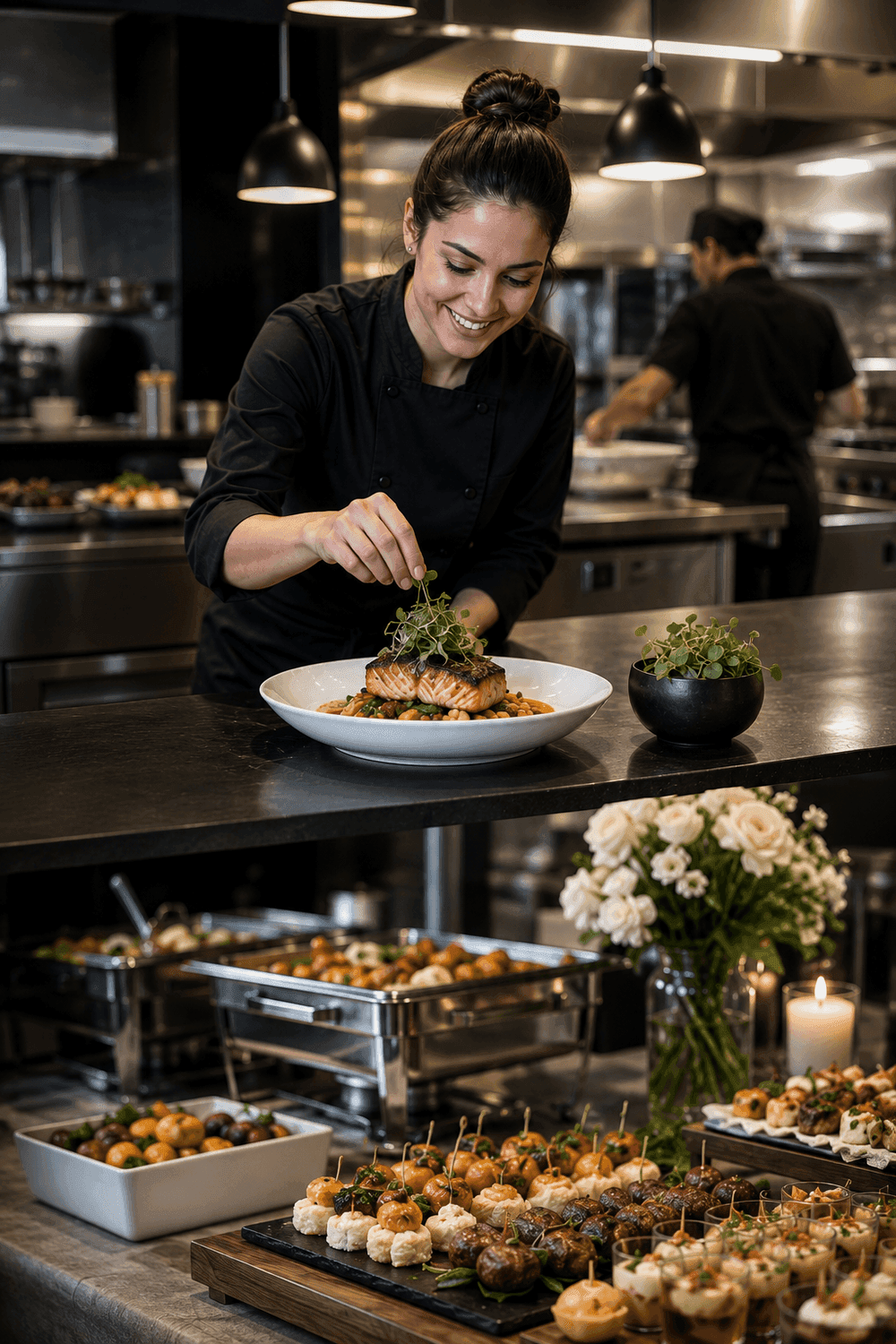 A spread of plated dishes across multiple cuisines